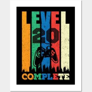 20th Birthday Level 20 Complete Gamer Gift Posters and Art